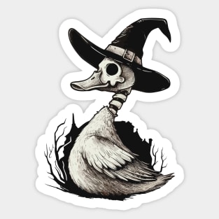 Skeleton Witch Duck Sticker